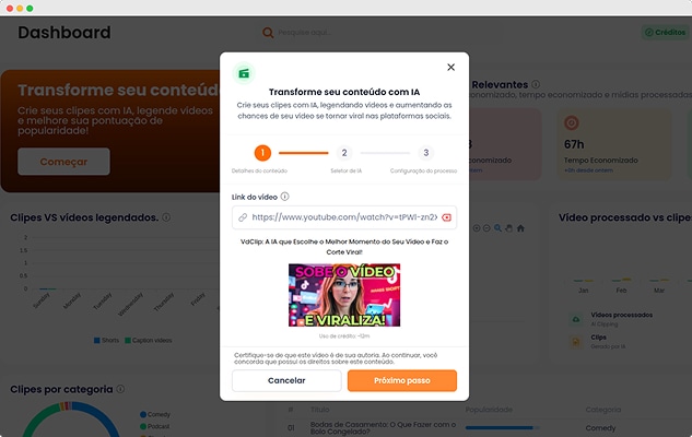 Passo 1: Faça upload do seu vídeo